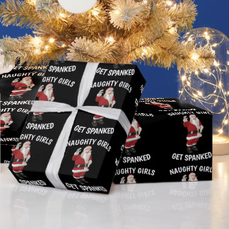 CHRISTMAS SPANKING FUNNY- SANTA WRAPPING PAPER