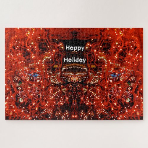 Christmas Sparkle Red City Lights Jigsaw Puzzle