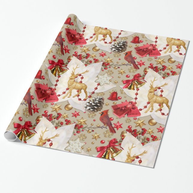 Christmas Sparkle Wrapping Paper (Unrolled)