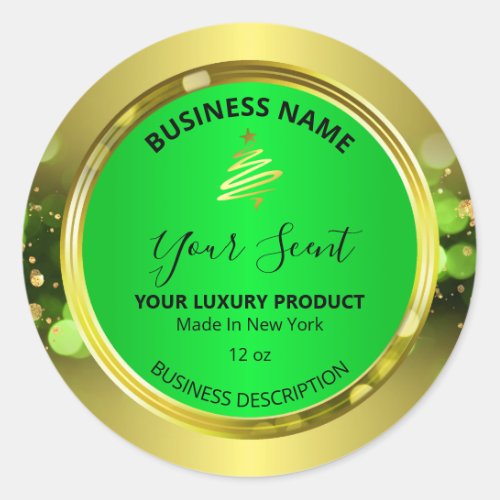 Christmas Sparkles Gold Green Product Labels