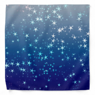 Christmas Sparkles Stars Blue Sky Bandana
