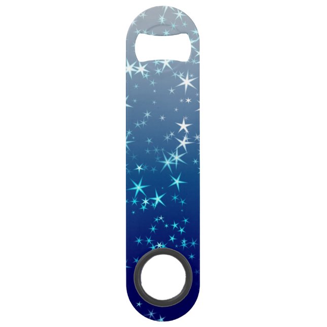 Christmas Sparkles Stars Blue Sky Bar Key (Front)