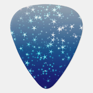 Christmas Sparkles Stars Blue Sky Guitar Pick