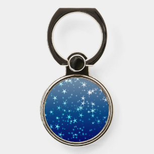 Christmas Sparkles Stars Blue Sky Phone Ring Stand