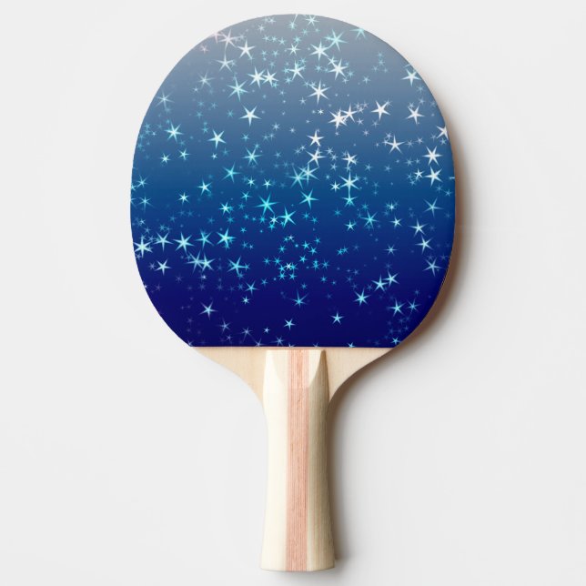Christmas Sparkles Stars Blue Sky Ping Pong Paddle (Front)