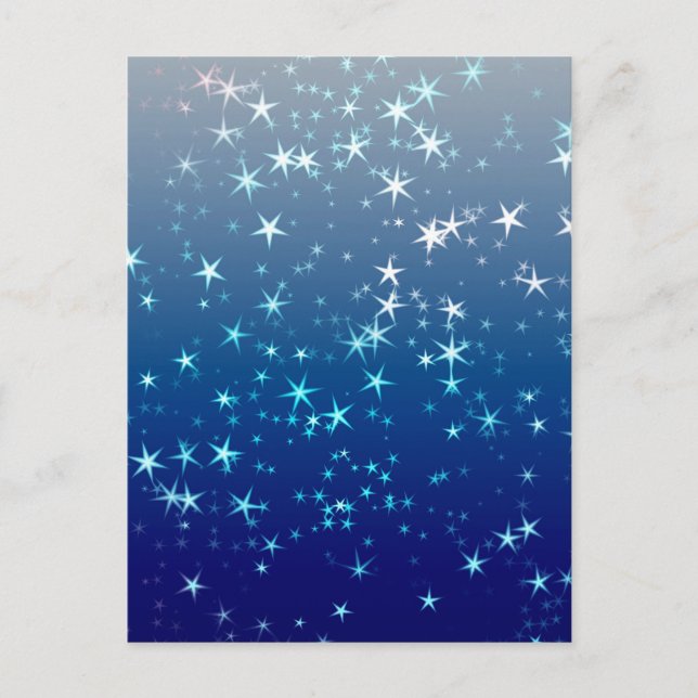 Christmas Sparkles Stars Blue Sky Postcard (Front)