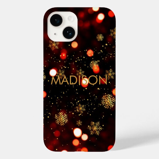 Christmas Sparkling Bokeh Lights Winter Snowflakes Case-Mate iPhone Case (Back)