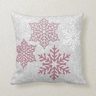 pink snowflake pillow