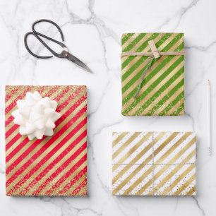 Christmas Sparkly Glitter Wrapping Paper Sheets