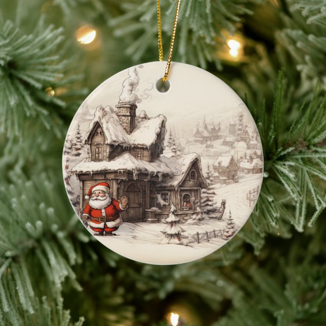 Christmas Special Delivery From Santa  Ceramic Ornament (Tree)