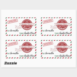 Christmas Special Delivery From Santa Rectangular Sticker | Zazzle