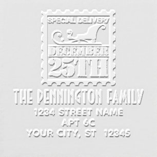 Christmas Special Delivery Name Return Address Embosser