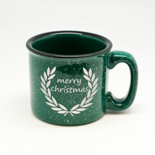 Christmas Speckled Dark Green Campfire Mug (Front)
