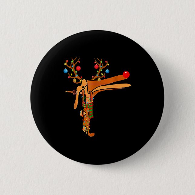 Christmas Speculum Reindeer Funny Xmas Nurse Midwi Button (Front)