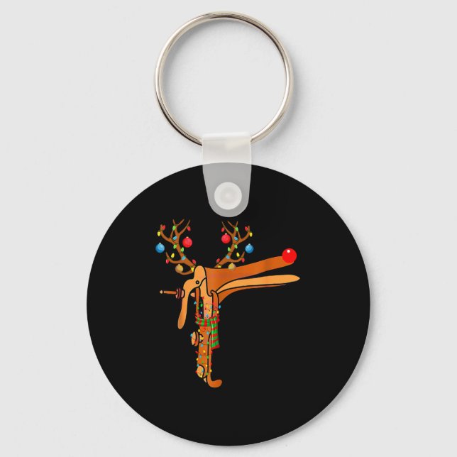 Christmas Speculum Reindeer Funny Xmas Nurse Midwi Keychain (Front)