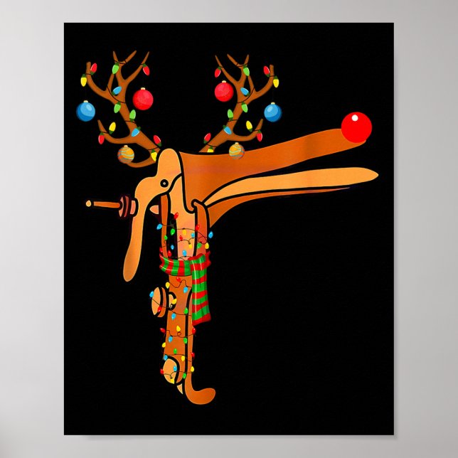 Christmas Speculum Reindeer Funny Xmas Nurse Midwi Poster (Front)
