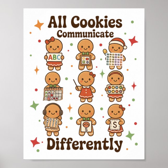 Christmas Sped Teacher All Cookies Communicate Dif Poster (Front)