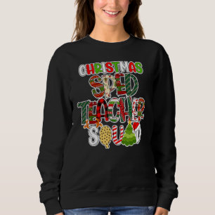 Christmas Sped Teacher Squad Red Plaid Teacher Sweatshirt
