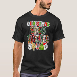 Christmas Sped Teacher Squad Red Plaid Teacher T-Shirt