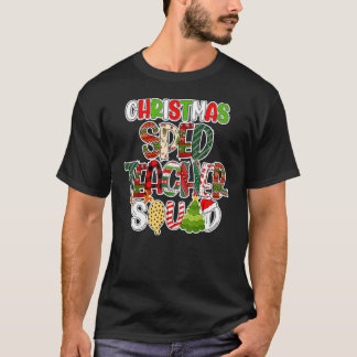 Christmas Sped Teacher Squad Red Plaid Teacher T-Shirt