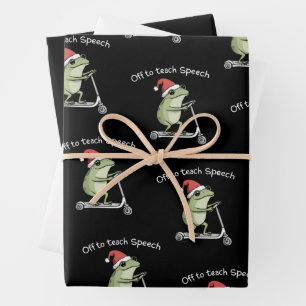 Christmas Speech Therapist SLP Communication Wrapping Paper Sheets