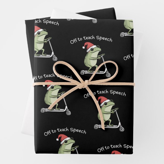 Christmas Speech Therapist SLP Communication  Wrapping Paper Sheets (In situ)