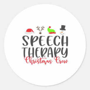 Christmas Speech therapy, crew Classic Round Sticker