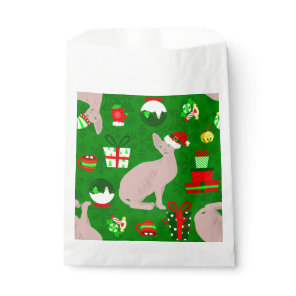 christmas sphynx cat santa sphinx  favor bag