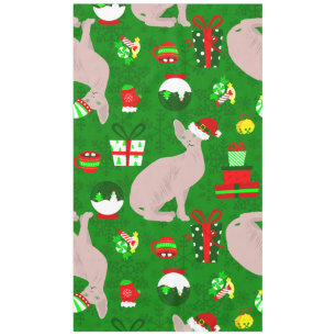 christmas sphynx cat santa sphinx  tablecloth