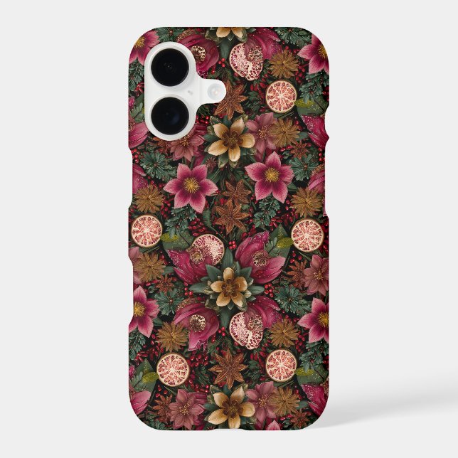 Christmas Spice & Floral Botanical Pattern iPhone Case (Back)