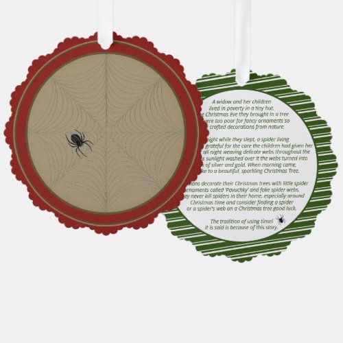 Christmas Spider Story Paper Ornament Card