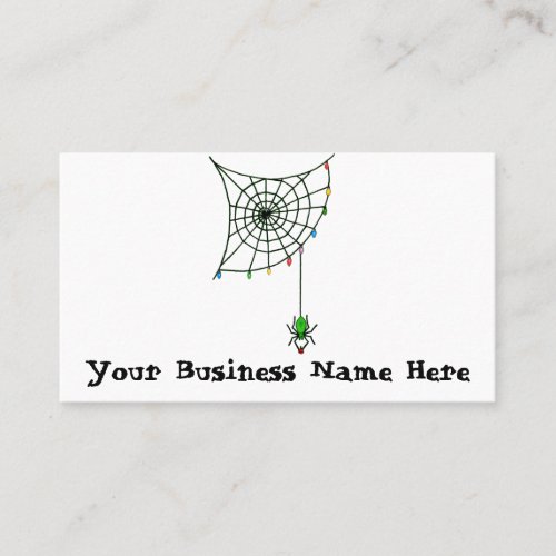 Christmas Spider Web Lights Goth Holiday Business Card