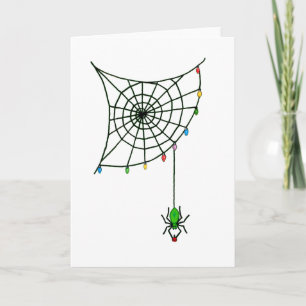Christmas Spider Web Lights Goth Holiday Card
