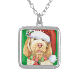Christmas Spinone Italiano Silver Plated Necklace