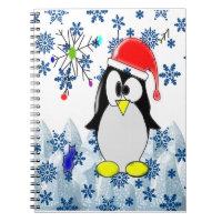 Christmas Spiral Notebook Penguin