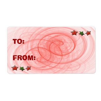 Christmas Spirals & Stars Label