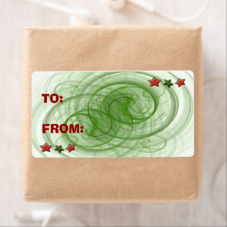 Christmas Spirals & Stars Label