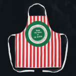 Christmas Spirit Customizable Apron<br><div class="desc">Just right for the season! A red striped apron that celebrates all of the December Holidays.  Purchase as is or change the message in the center to anything you like.</div>