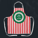 Christmas Spirit Customizable Apron<br><div class="desc">Just right for the season! A red striped apron that celebrates all of the December Holidays. Purchase as is or change the message in the center to anything you like.</div>