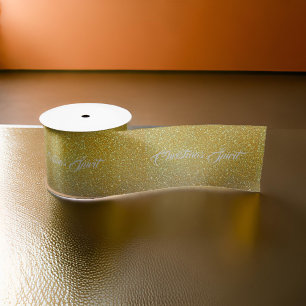 Christmas Spirit Gold Sparkle Satin Ribbon