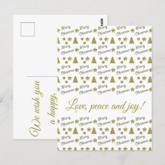 Christmas spirit - golden stars, Christmas trees Postcard