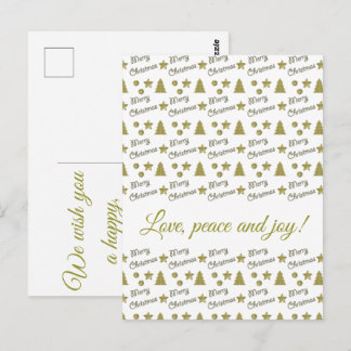Christmas spirit - golden stars, Christmas trees Postcard