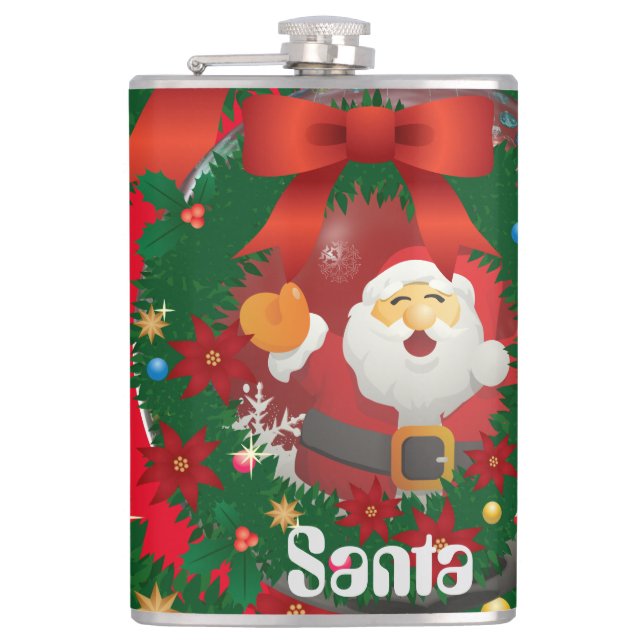 Christmas Spirit Holiday Fun Party Flask (Front)