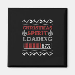 Christmas Spirit Loading 67 Meme Six Seven Holiday Magnet