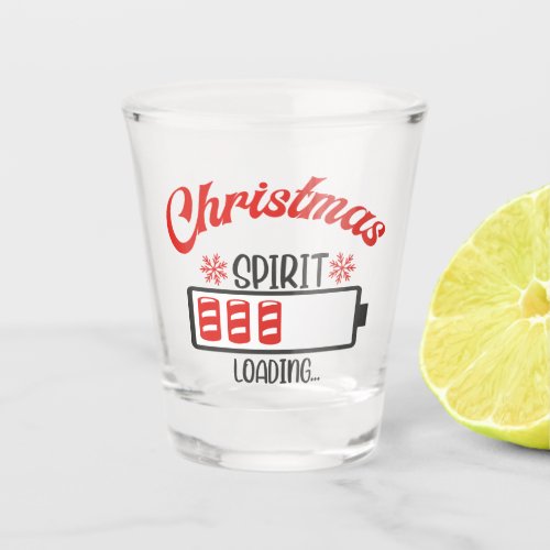 Christmas Spirit Loading Funny Holiday Drinks Shot Glass