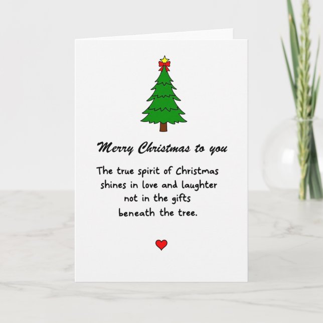 Christmas Spirit Love and Laughter Card (Front)
