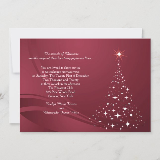 Christmas Spirit Red Wedding Invitation (Front)