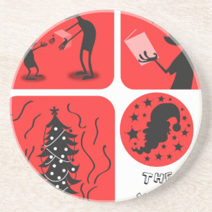 christmas spirit sandstone coaster