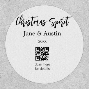 Christmas Spirit wedding couple name QR scan date Patch