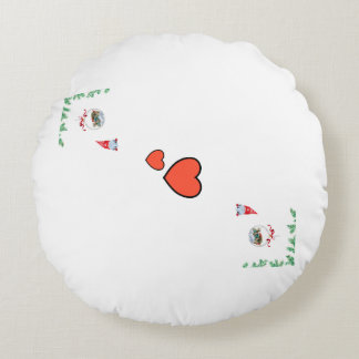Christmas spirit with gnome round pillow